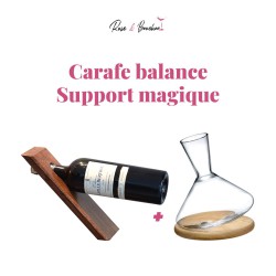 Carafe à Vin Balance avec support en bois + Support Magique