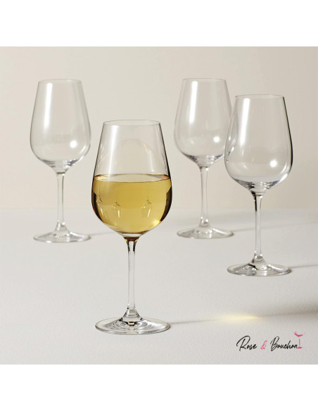 Verre à Vin Blanc BOROVA  en cristal de bohème - 58 cl ( Pack de 6 Verres)